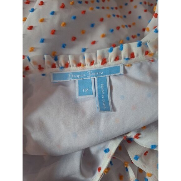 EUC Draper James Swiss Dot Tiered Dress/Size 12 - Picture 5 of 6